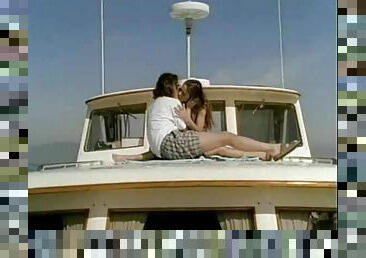 Hot and passionate boat action by a young horny naked couple