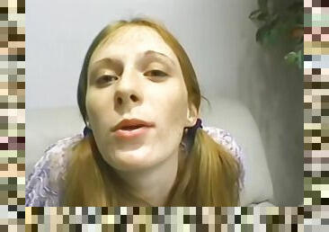 Barely Legal Redhead Alison has her cute face covered with jizz