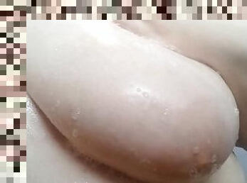 Playing With My Soft Soapy Tits