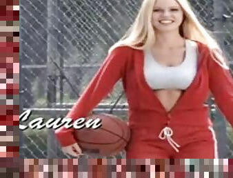 Gorgeous blond hottie Lauren Anderson gets naked after the basketball game