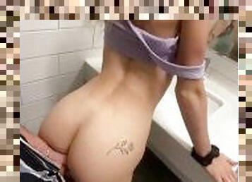 Cute Blonde Girl Getting Fucked Infront Of Public Sink