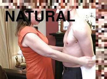 Horny Eva Jayne with big natural tits enjoys while sucking a dick