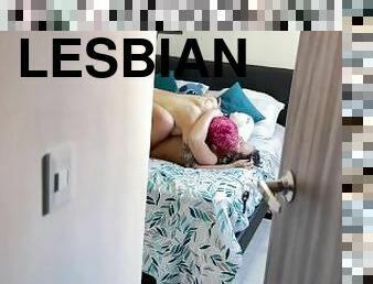 lesbiana, besando, follando-fucking