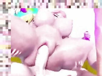 Futa Futanari Anal Gangbang DP and Huge Cumshots 3D Hentai