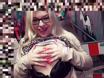 Real Pickup german chubby teen slut in public train station