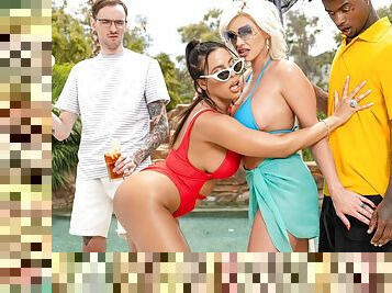 2 Squirting Wives Seduce the Pool Guy Video With Luna Star, Damion Dayski, Charli Phoenix - Brazzers