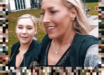 German lesbian real pick up date casting and fuck