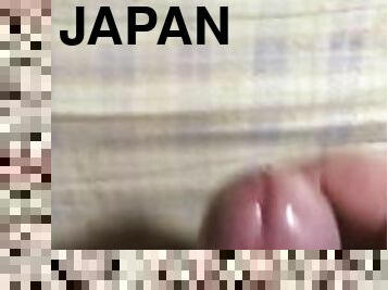 Japanese tiny penis jerking off poor cum watching Japanese AV