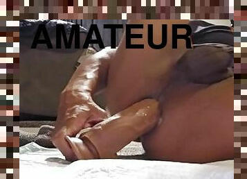 amatør, anal, ebony, leke, dildo, alene, biseksuell