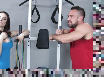 Hardcore fucking in the gym with busty mature client Chanel Preston