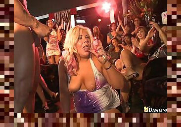 Milfs' party in the club transforms into a wild cock-sucking action