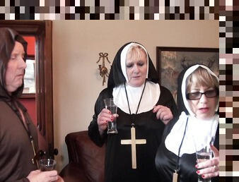 Naughty nuns enjoys while being fucked - Trisha & Claire Knight