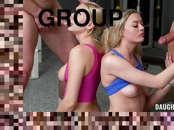 Kay Lovely & Amber Moore & Mike Mancini & Brad Newman in Workout just got Hotter - DaughterSwap