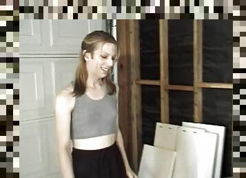 Homeless bastard bangs a hot blond shemale
