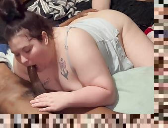 Sloppy Deepthroat With Cum Swallowing &amp; A Lot Ball Deep Slurping