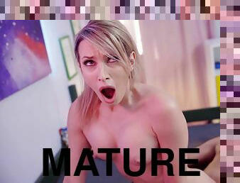 Blonde Mom in Stockings Loves Rough Sex - Horny VR Lad Hires Mature Escort - Micky Muffin