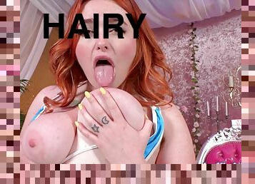 Curvy Adora Bell Shows Off Her Hairy Snatch Before Riding Dildo