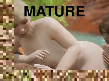 Mature hot mom with a young man MILF
