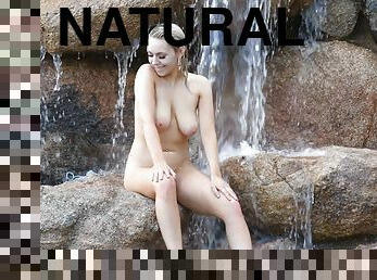Gorgeous Sinclair with natural tits fingering her wet pussy