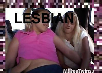 Miltontwins get fingered by lesbian 18yo schoolgirl