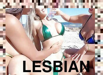 Playing On The Beach, Naked With 2 Very Horny Friends 10 Min - Briana Bounce, Sheila Ortega And La Paisita