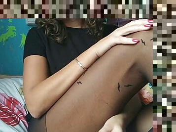 Step Mom will clean up in pantyhose