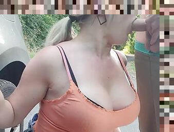 Stranger fucks me hard in the parking lot after he accidentally picked me up at the mall