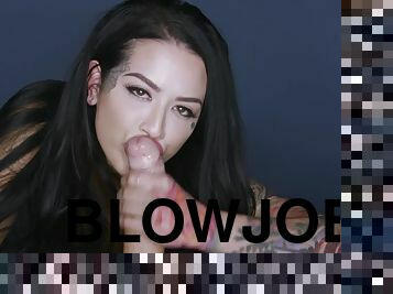 POV Blowjob and Footjob - Blindfolded, Tied Up, And Fucked - Tattooed Katrina Jade