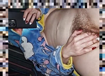 Wife watches porn of women masturbating and fingering themselves while I record my perverted slut