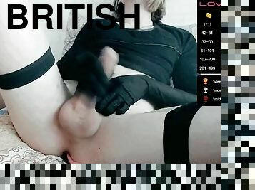 British tranny jerking off a beautiful cock