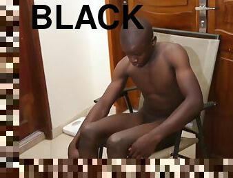 Solo black twink from Africa masturbates to cum pleasure