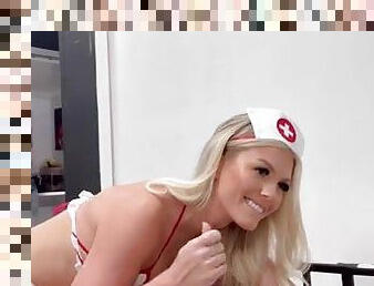 Naughty Perky Tits Nurse Scarlett Kisses in homemade interracial hardcore with BBC patient
