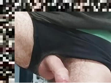 Uncut hairy cock long pissing