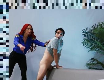 Short fellow nail heavy-breasted redhead mature police officer