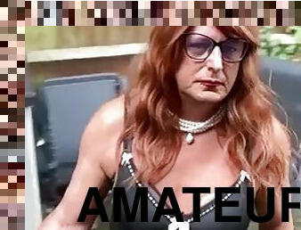 Amateur crossdresser Kellycd2022 sexy milf in black bodysuit  stockings and heels