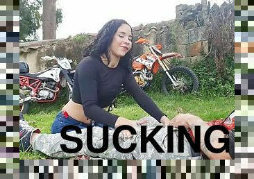 I agreed to go riding a motorcycle with a friend and she cant wait to suck me