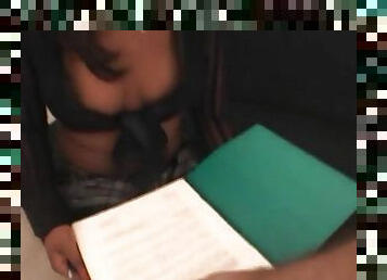 POINT-OF-VIEW petite ebony young cutie sucks