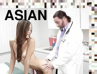 Asian patient feels better on doctors cock