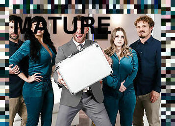 Full-bosomed matures bang stepfamily on game show