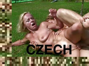 Sara V Czech granny outdoor sex