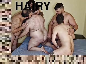 4 Hairy Bears Fuck Chubbys Ass complete Scene