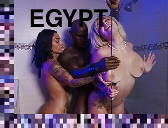 Great interracial threesome with Katalina Kyle and The Official Egypt