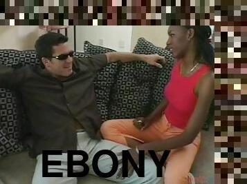 Sexy ebony girl gets fucked hard by White guy