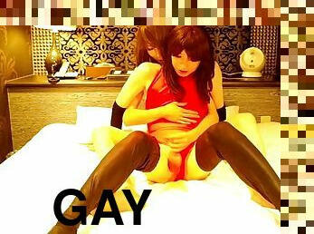Two crossdresser part1 with my friend
