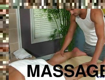 Ripped straight jock cocksucks after massage