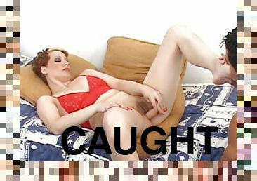 Mommy caught doing dildo lovemaking