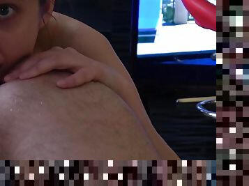 She licking my asshole and sucking my dick till I cum in her mouth