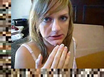 Adorable cock sucker swallows a load