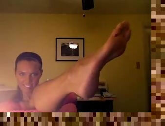 Western Woman shows Her Lovely Huge Nordic Feet in Foot Domination Video