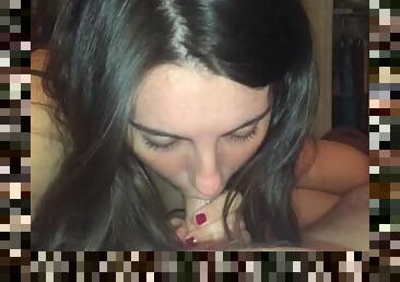 Innocent 18 year old sucks me off and licks my balls